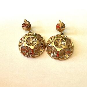 Vintage Crown Trifari Gold Tone Clip Earrings